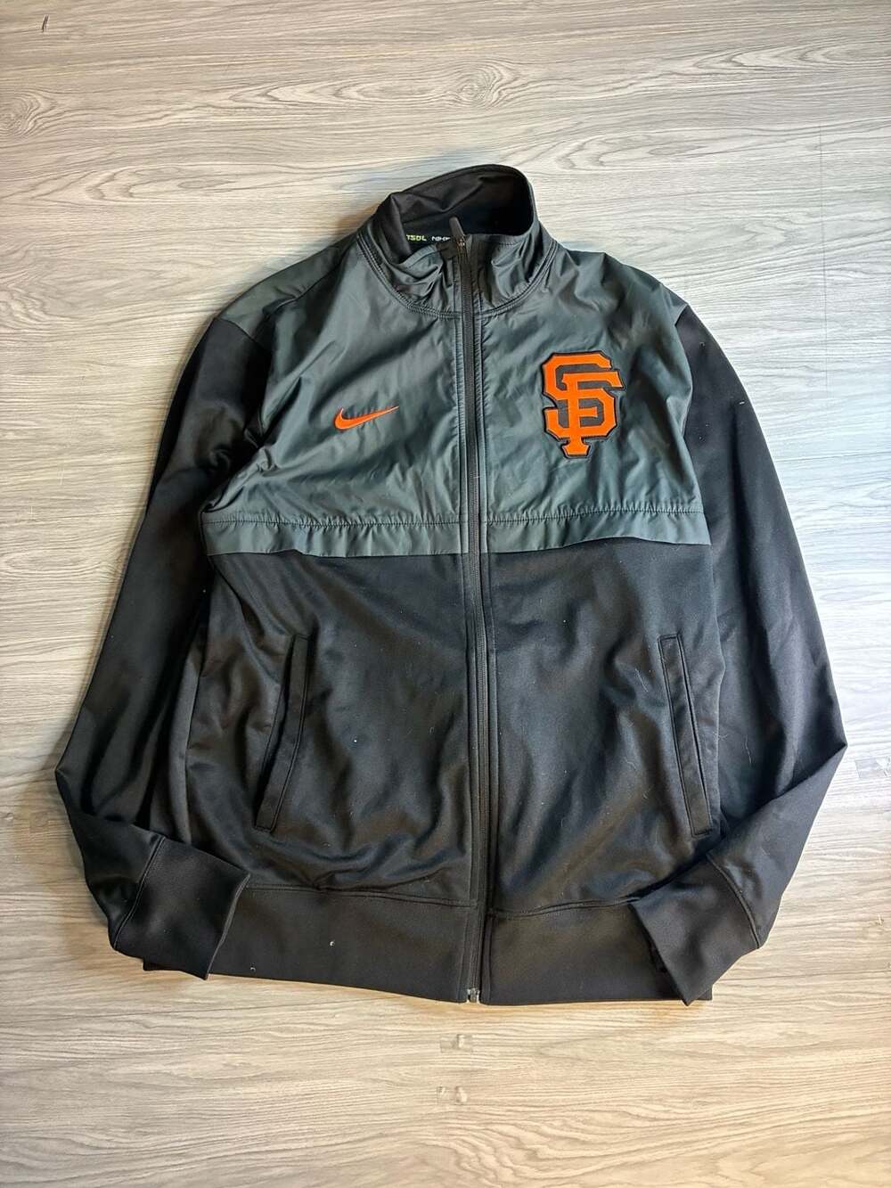 Nike San Francisco Giants Full Zip Track Jacket Size M Black Orange